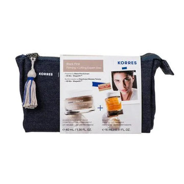 Σετ Korres Black Pine Firming & Lifting Expert Duo - Περιεχόμενα με κρέμα, serum και denim νεσεσέρ